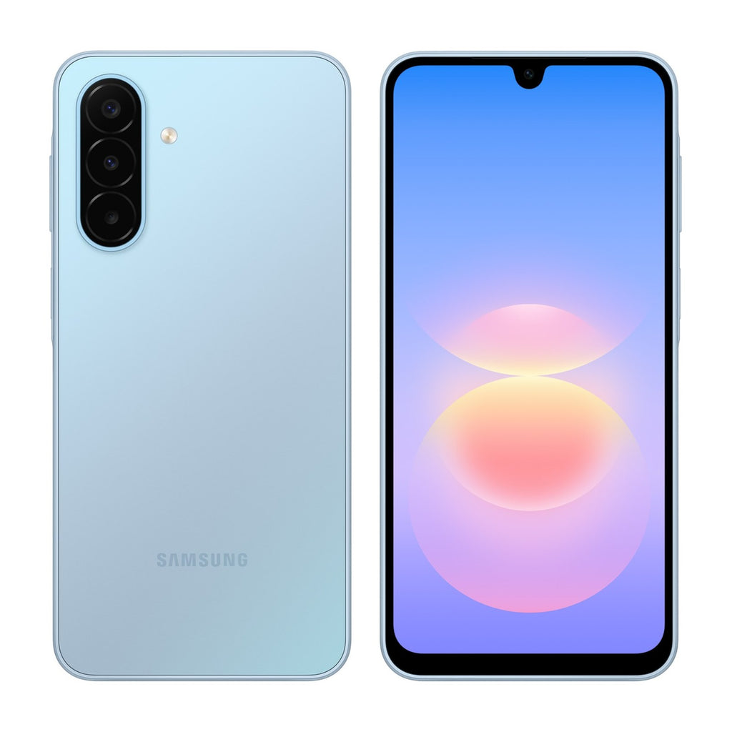 Samsung Galaxy A18 Light Blue front and back