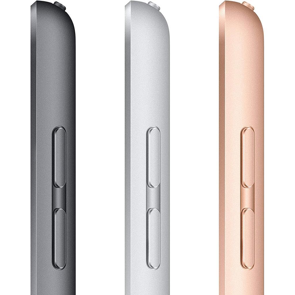 Apple iPad 8th Generation colour options showing the Silver finish alongside Space Grey and Gold side profiles